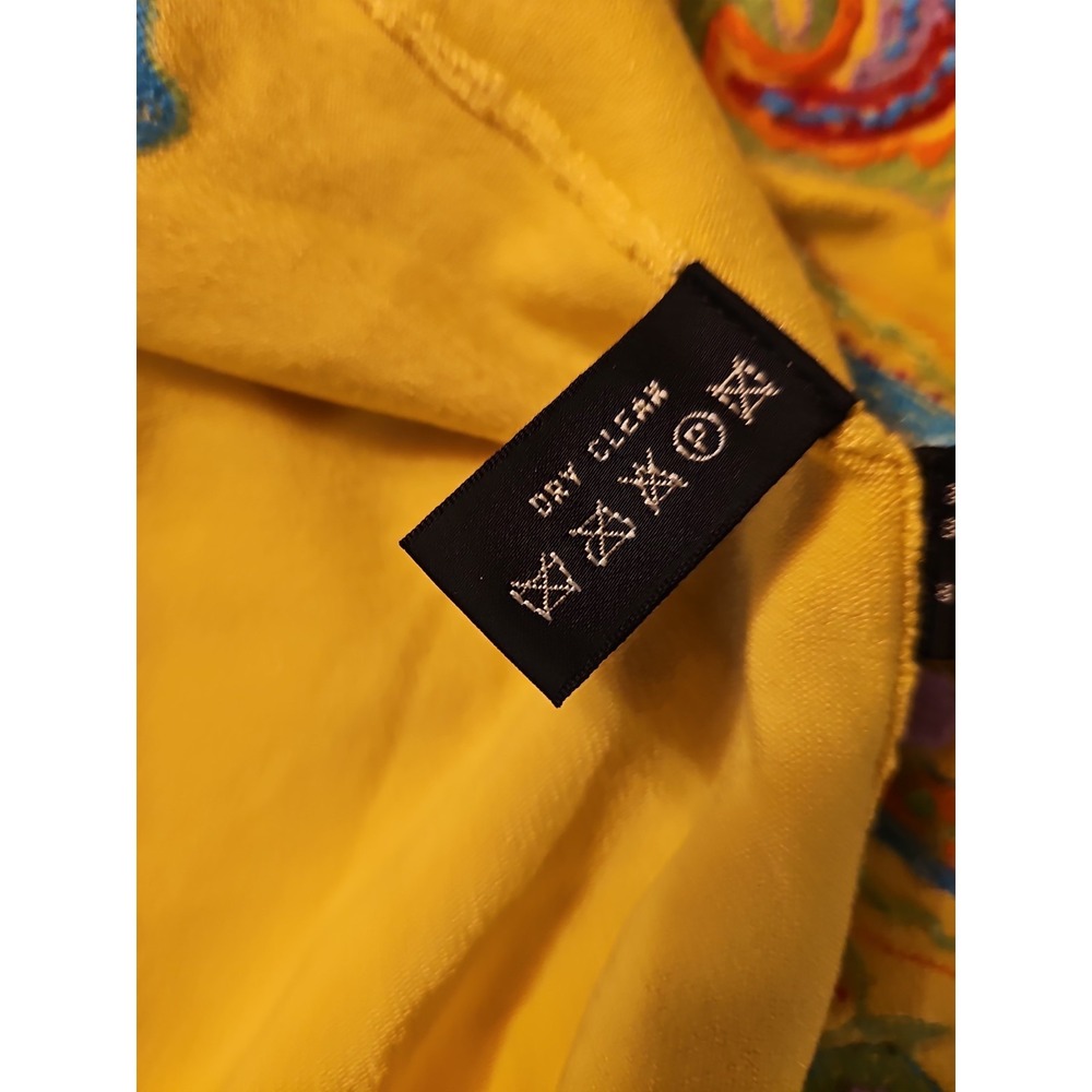 Polo Ralph Lauren Silk Yellow Embroidered Women Halter Top Size LARGE - Picture 5 of 10